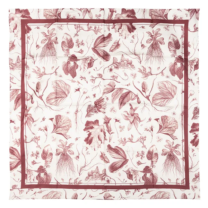 Foulards, Étoles, Châles<Boutiques de musées Carré de soie 90x90cm - Herbier du roi Rouge - Maison Baluchon