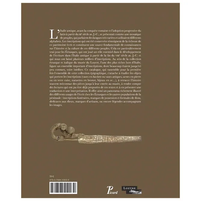 Histoire, Géographie Et Sciences<Boutiques de musées Catalogue des inscriptions étrusques et italiques du musée du Louvre