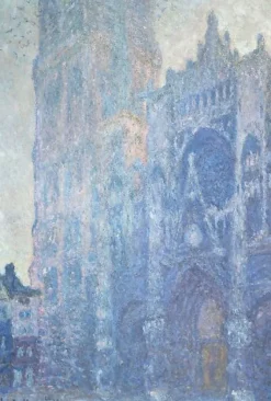 Toiles Sur Châssis|Affiches D'Art Encadrées<Boutiques de musées Cathédrale de Rouen. Le portail et la tour Saint-Romain, effet du matin, harmonie blanche (toiles sur châssis)