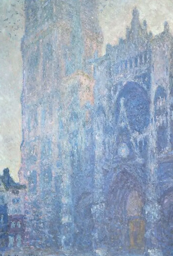 Toiles Sur Châssis|Affiches D'Art Encadrées<Boutiques de musées Cathédrale de Rouen. Le portail et la tour Saint-Romain, effet du matin, harmonie blanche (toiles sur châssis)