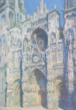 Boutiques de musées Cathédrale de Rouen, le portail et la tour Saint Romain, plein soleil, harmonie bleue et or (affiches d'art encadrées)