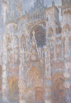 Boutiques de musées Cathédrale de Rouen, le portail, soleil matinal harmonie bleue (panneaux aluminium) Online