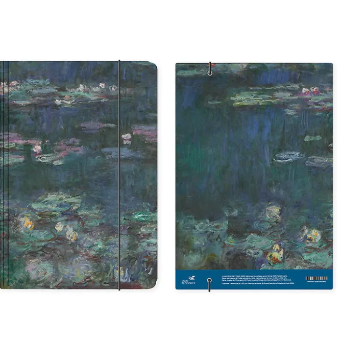 Boutiques de musées Chemise à élastique Claude Monet - Nymphéas, Reflets verts - A4
