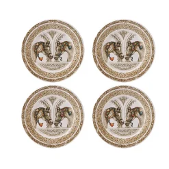 Art De La Table<Boutiques de musées Coffret 4 assiettes canapés - Chevaux du vent Ø16,5cm - Faïencerie de Gien