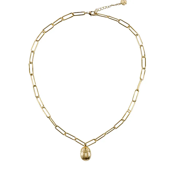 Colliers Et Pendentifs<Boutiques de musées Collier avec chaîne maille trombone - Pendentif Scarabée