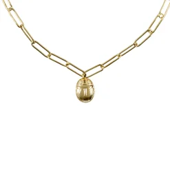Colliers Et Pendentifs<Boutiques de musées Collier avec chaîne maille trombone - Pendentif Scarabée