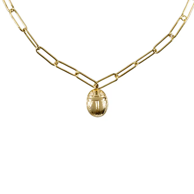 Colliers Et Pendentifs<Boutiques de musées Collier avec chaîne maille trombone - Pendentif Scarabée