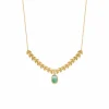 Boutiques de musées Collier Feuilles de laurier, plaqué or et aventurine Sale