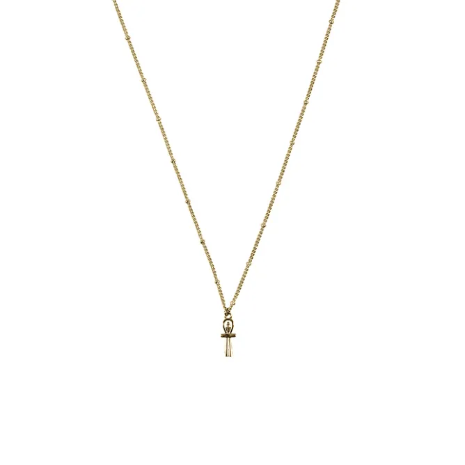 Boutiques de musées Collier-pendentif Égyptien Croix de vie - Chaîne boules 60cm Sale