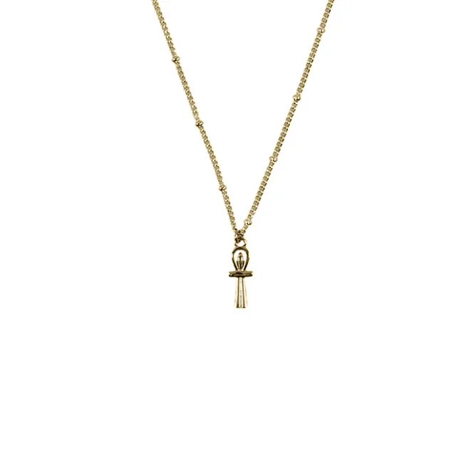 Boutiques de musées Collier-pendentif Égyptien Croix de vie - Chaîne boules 60cm Sale