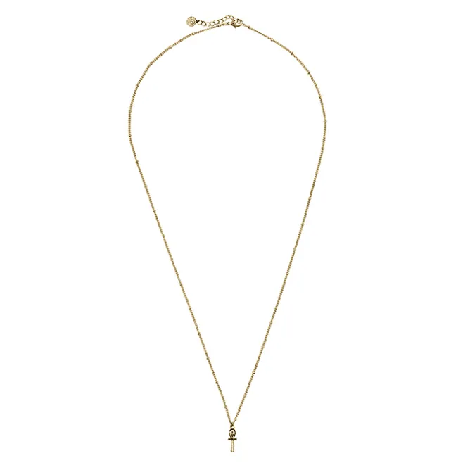 Boutiques de musées Collier-pendentif Égyptien Croix de vie - Chaîne boules 60cm Sale