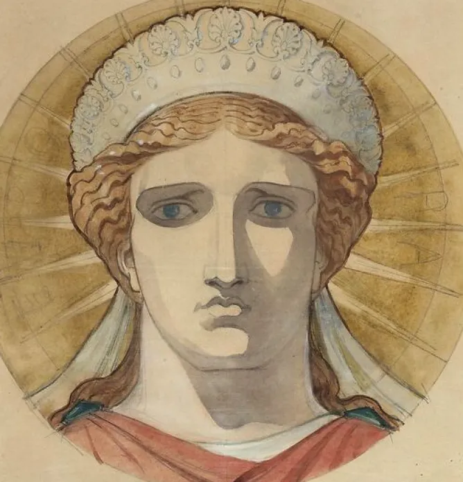 Boutiques de musées Comptoir d'Escompte : frise supérieure de la façade : Europa (toiles encadrées) Hot