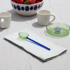 Boutiques de musées Cuillère en verre Vert / bleu Discount