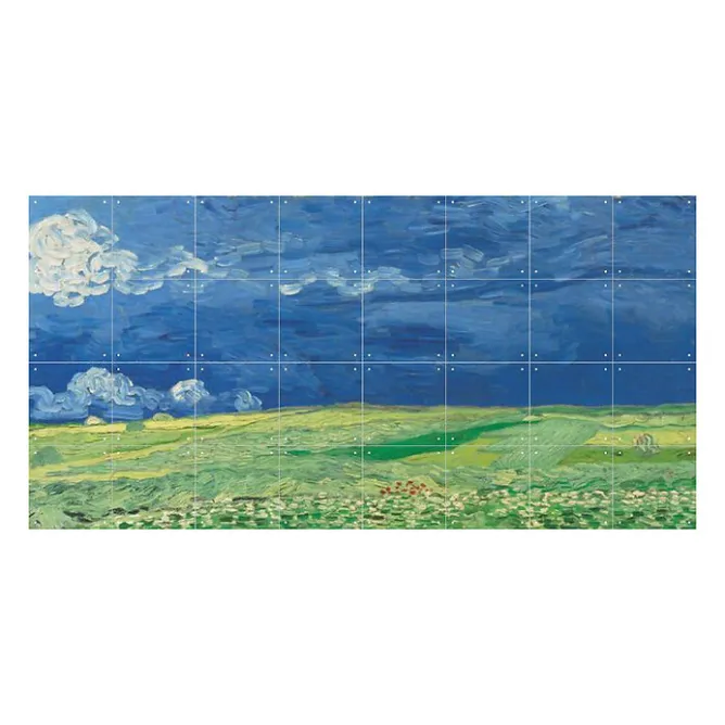 Art De La Maison<Boutiques de musées Décoration murale Vincent van Gogh - Champ de blé sous un ciel orageux - 160x80 cm