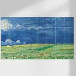 Art De La Maison<Boutiques de musées Décoration murale Vincent van Gogh - Champ de blé sous un ciel orageux - 160x80 cm