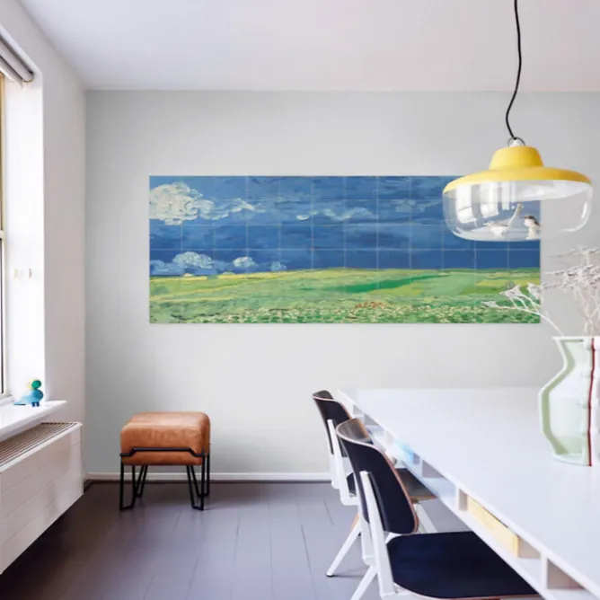 Art De La Maison<Boutiques de musées Décoration murale Vincent van Gogh - Champ de blé sous un ciel orageux - 160x80 cm