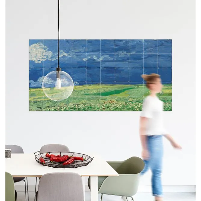 Art De La Maison<Boutiques de musées Décoration murale Vincent van Gogh - Champ de blé sous un ciel orageux - 160x80 cm