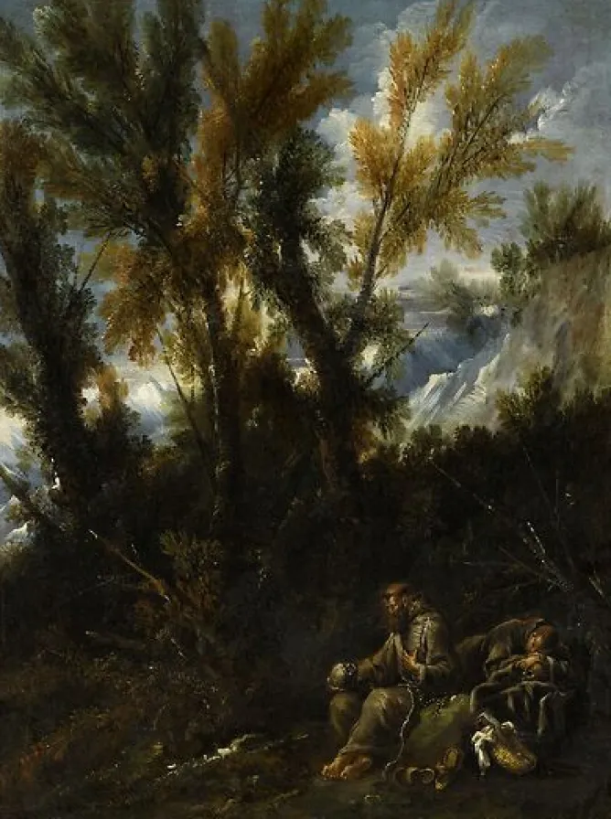 Boutiques de musées Deux ermites dans un bois dit à tort Paysage avec saint Jérôme (toiles sur châssis) Online