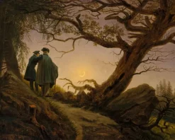 Panneaux Aluminium|Toiles Sur Châssis<Boutiques de musées Deux hommes contemplant la Lune (panneaux aluminium)