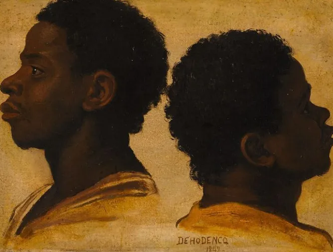 Boutiques de musées Deux têtes de jeunes noirs (panneaux aluminium) Sale