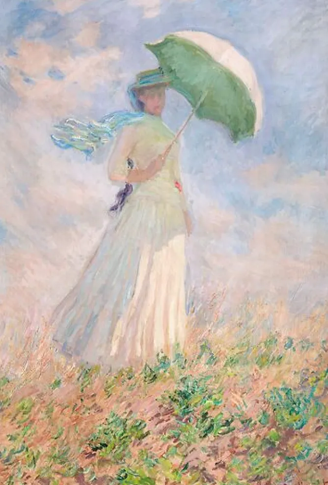 Affiches D'Art|Affiches D'Art Encadrées<Boutiques de musées Essai de figure en plein air: femme à l'ombrelle tournée vers la droite (affiches d'art)