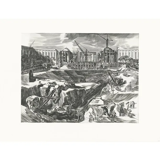 Boutiques de musées Estampe Construction du palais de Chaillot - Albert Decaris Best
