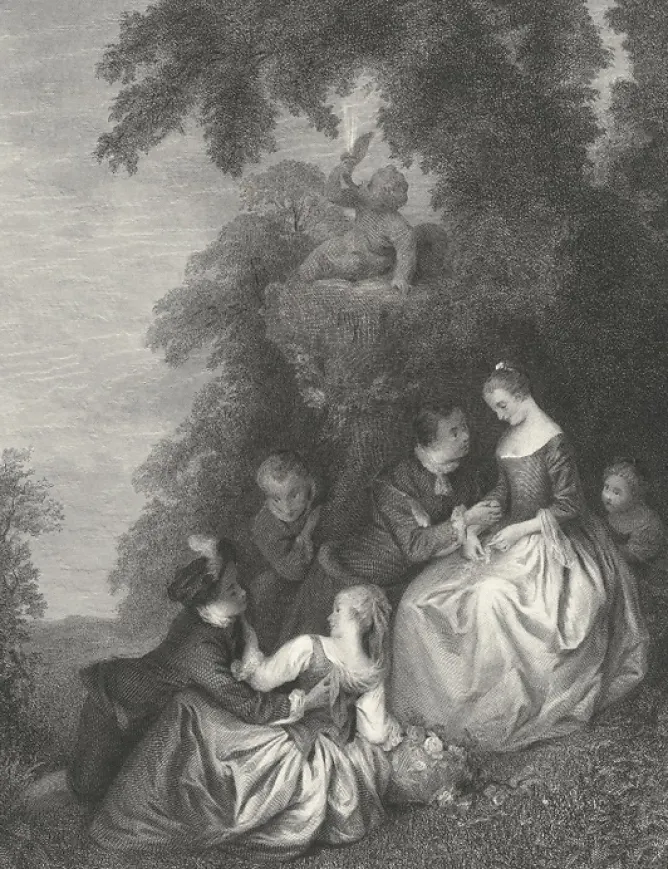 Chefs D'Œuvre Des Musées<Boutiques de musées Estampe Conversation galante dans un parc - Jean-Baptiste-Joseph Pater