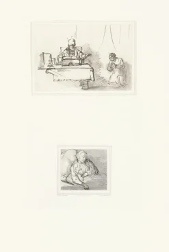 Dessins<Boutiques de musées Estampe Deux croquis - Rembrandt