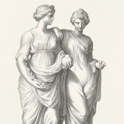 Dessins<Boutiques de musées Estampe Deux nymphes Hespérides