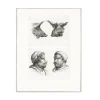 Boutiques de musées Estampe Deux têtes de sanglier et deux têtes d'hommes New