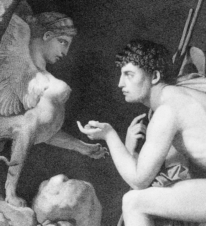 Boutiques de musées Estampe Œdipe explique l'énigme du sphinx - Ingres Clearance