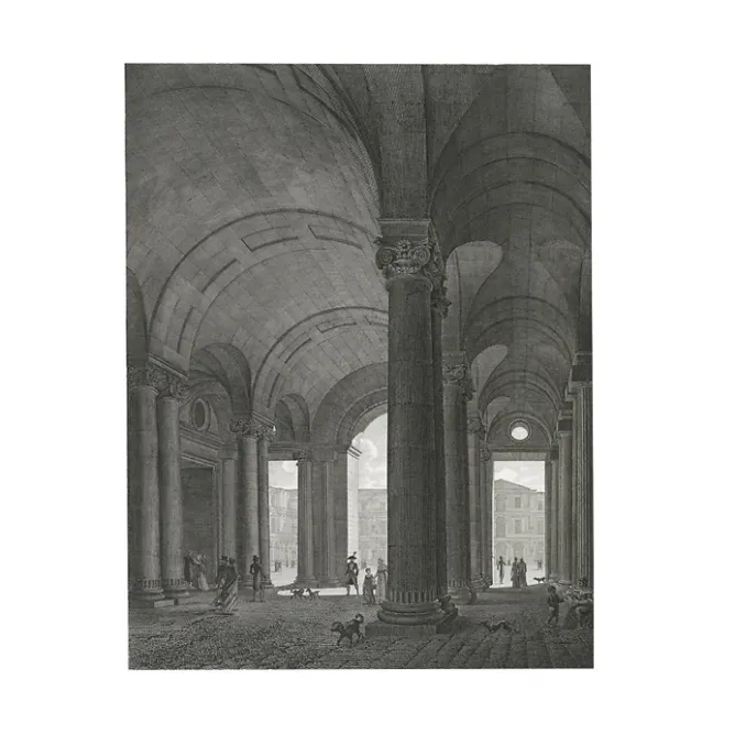 Boutiques de musées Estampe Entrée du Louvre, ou vestibule du côté de la rue du Coq