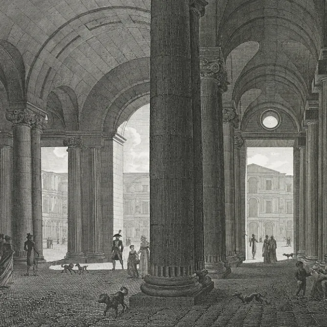 Boutiques de musées Estampe Entrée du Louvre, ou vestibule du côté de la rue du Coq