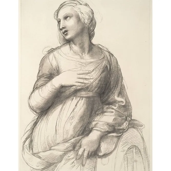 Boutiques de musées Estampe Etude pour Sainte Catherine d'Alexandrie Outlet