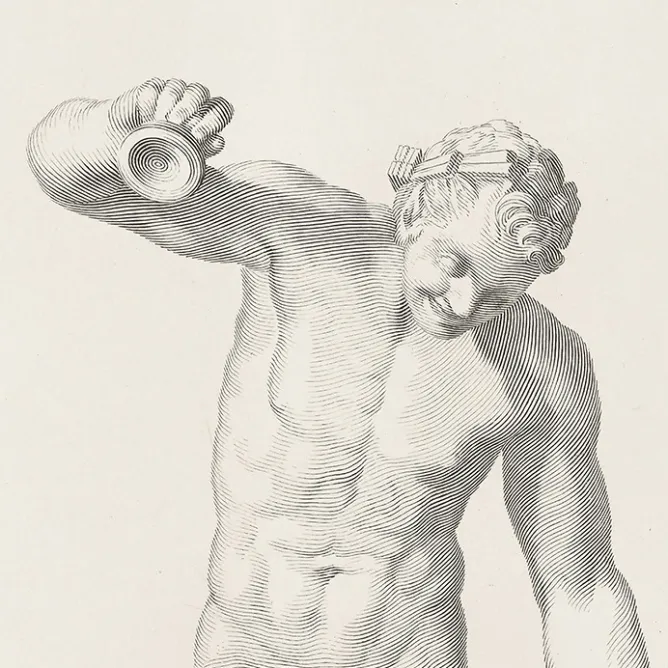 Boutiques de musées Estampe Faune dansant et jouant des cymbales Clearance