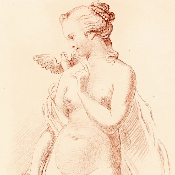 Chefs D'Œuvre Des Musées<Boutiques de musées Estampe Femme nue debout ayant une colombe sur l'épaule