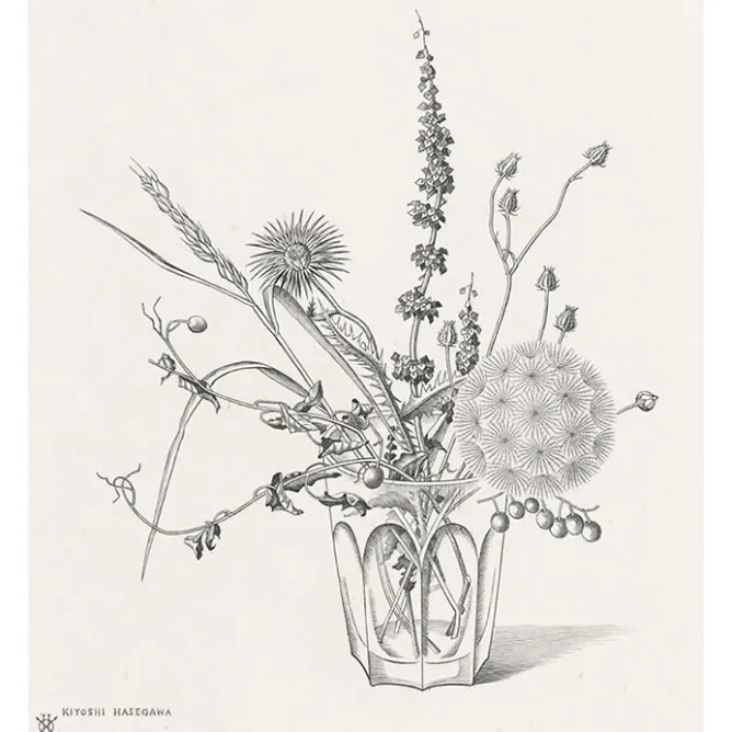 Nature, Fleurs Et Paysages|Art Moderne<Boutiques de musées Estampe Fleurs des champs dans un verre (automne) - Hasegawa
