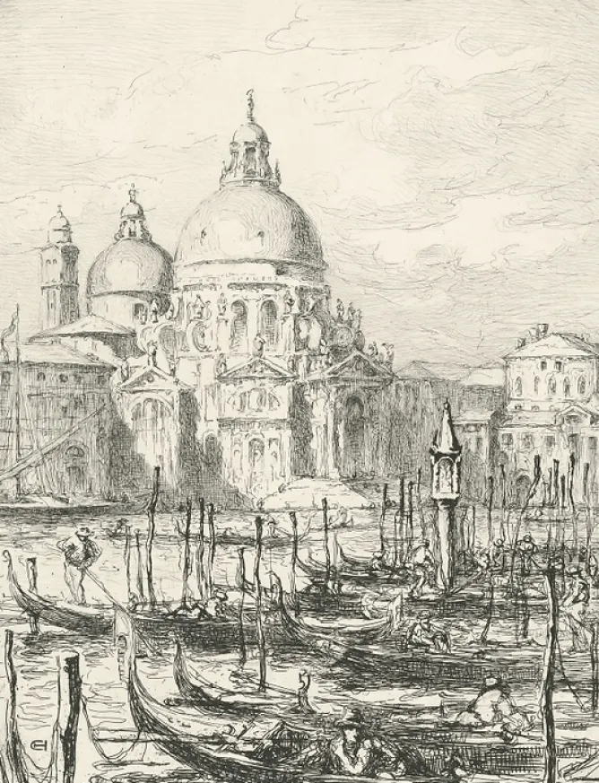 Architecture Et Villes<Boutiques de musées Estampe Église de la Salute à Venise - Henri-Lucien Cheffer