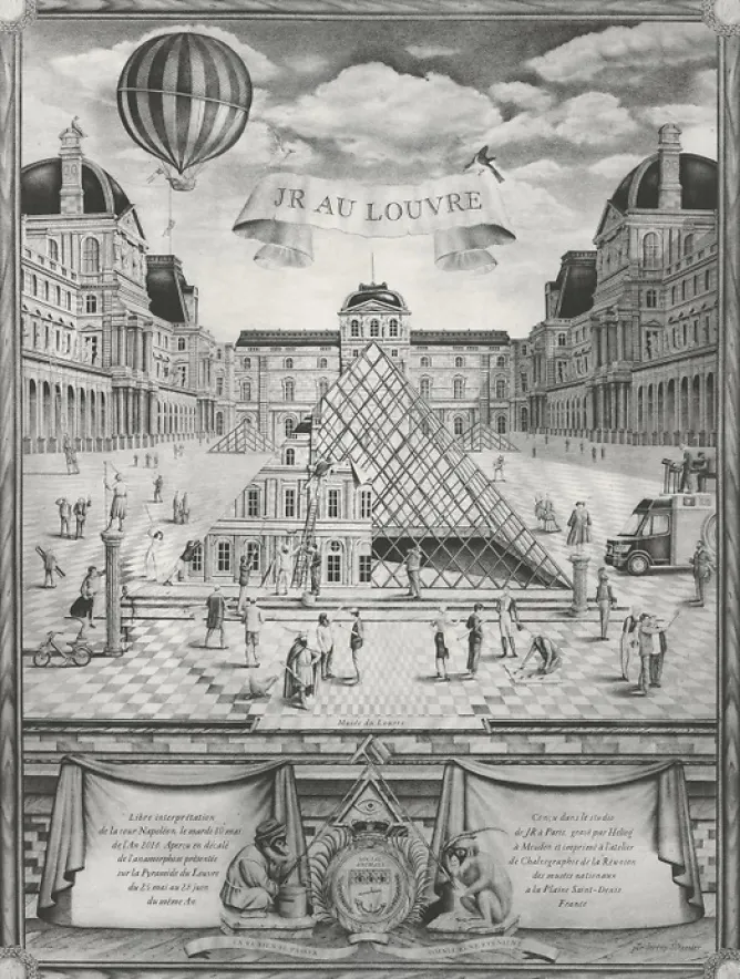 Paris Et Le Louvre|Créations Contemporaines<Boutiques de musées Estampe JR au Louvre 2016
