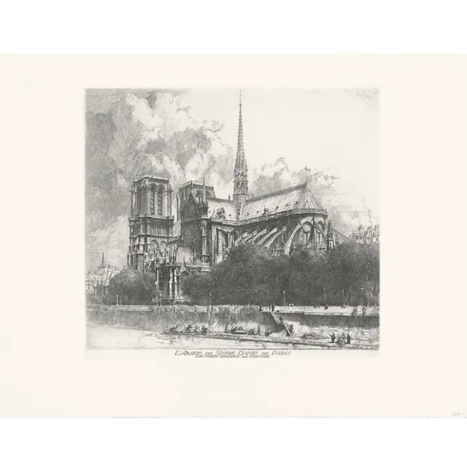 Boutiques de musées Estampe L'abside de Notre-Dame de Paris - Louis Orr Discount