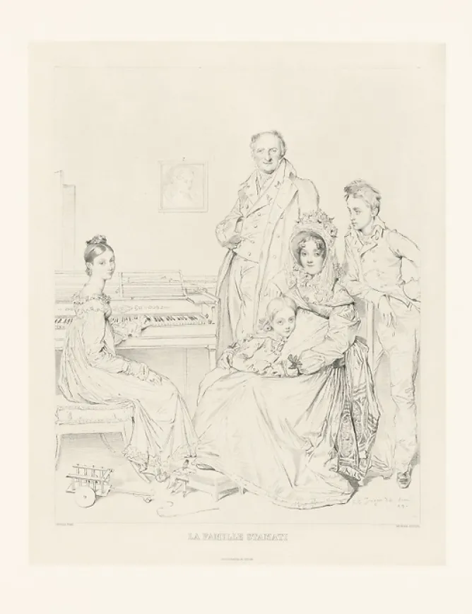Chefs D'Œuvre Des Musées<Boutiques de musées Estampe La famille Stamati - Pierre Munier d'après Ingres