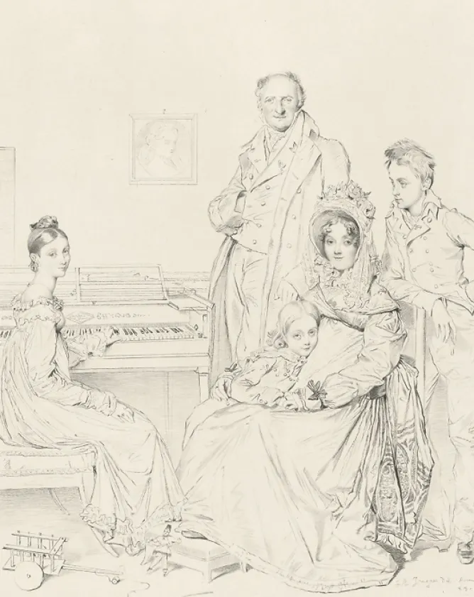 Chefs D'Œuvre Des Musées<Boutiques de musées Estampe La famille Stamati - Pierre Munier d'après Ingres