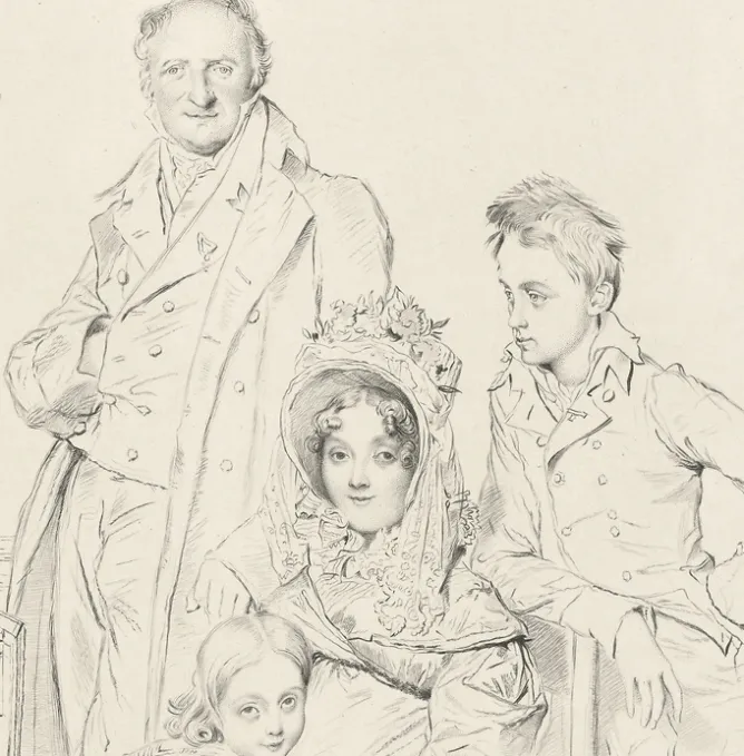 Chefs D'Œuvre Des Musées<Boutiques de musées Estampe La famille Stamati - Pierre Munier d'après Ingres
