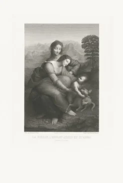 Boutiques de musées Estampe La Vierge et l'Enfant Jésus avec sainte Ann - Léonard de Vinci Discount
