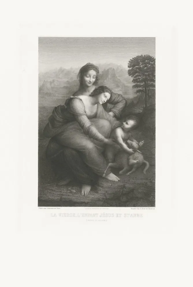 Boutiques de musées Estampe La Vierge et l'Enfant Jésus avec sainte Ann - Léonard de Vinci Discount
