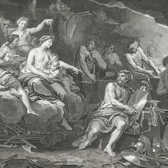 Chefs D'Œuvre Des Musées<Boutiques de musées Estampe Le Feu : Vénus demande à Vulcain de forger des armes