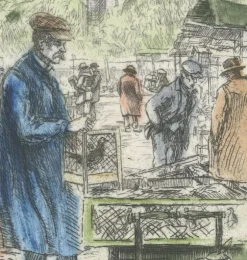Paris Et Le Louvre<Boutiques de musées Estampe Le marché aux oiseaux - Eugène-Louis Véder