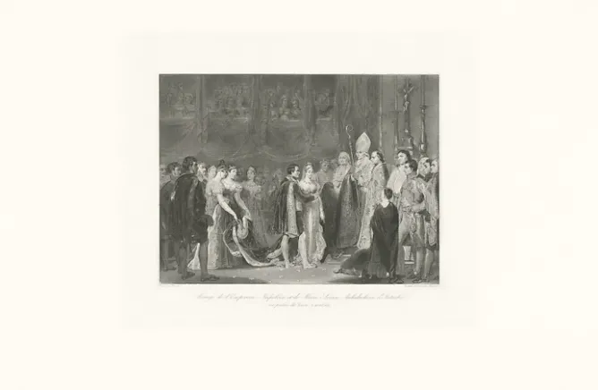 Personnages Et Évènements Historiques<Boutiques de musées Estampe Le mariage de Napoléon Ier et de Marie-Louise au palais du Louvre le 2 avril 1810 - Léopold Massard d'après Rouget