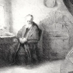 Boutiques de musées Estampe Le philosophe en méditation - Rembrandt Sale