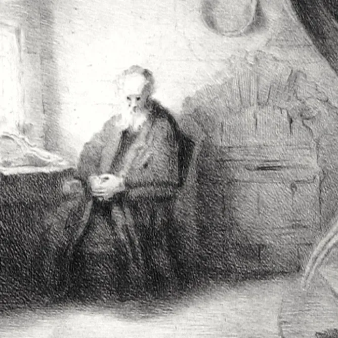 Boutiques de musées Estampe Le philosophe en méditation - Rembrandt Sale